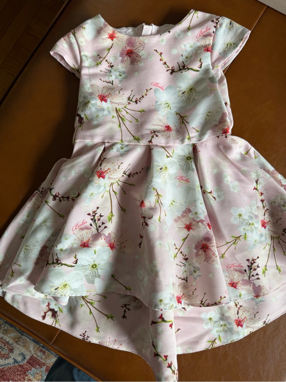 Baker by Ted Baker Pink Floral Fit-and-Flare Dress EUC Size 12/18 Months